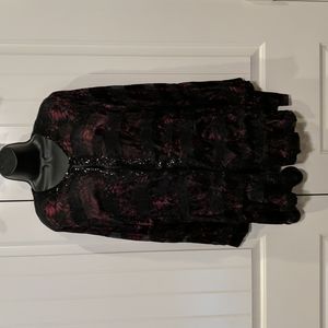 Chico's sheer black and red blouse size 2